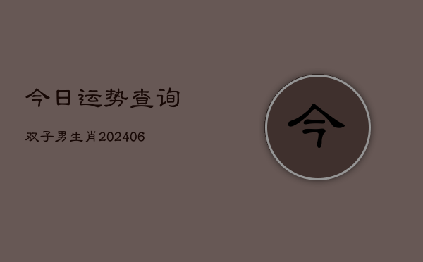 今日运势查询双子男生肖(20240615)  第1张